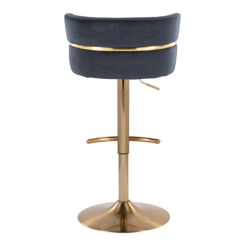 Cinch - Glam / Art Deco Adjustable Barstool With Swivel With Rounded T Footrest (Set of 2)