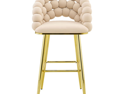 Bubble, Ball Chain Tufted Bar Chairs For Kitchen Island & Home Bar (Set of 2)