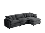 Dark Gray / 2 Pc. 3 Seater Sectional, Ottoman