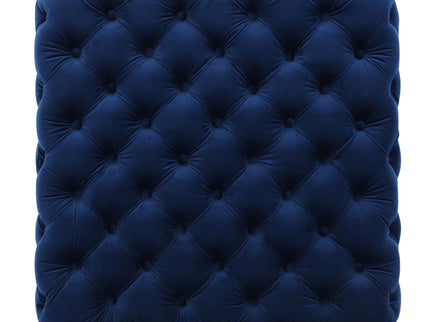 Modern Glam Ottoman With Upholstery And Button Tufted Design