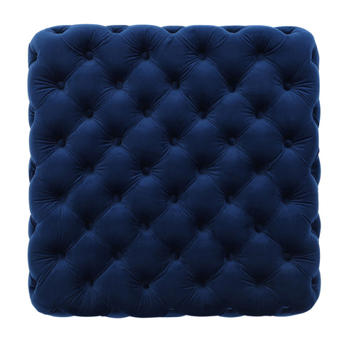 Modern Glam Ottoman With Upholstery And Button Tufted Design