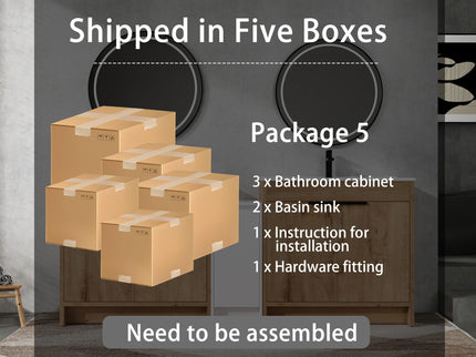 Freestanding Bathroom Vanity & Sink, Storage Cabinets, Soft Closing Doors
