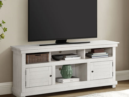 Castleton - TV Stand Media Console With Open Shelves And Storage Compartments - Antique White