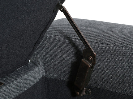 Contemporary Storage Ottoman With Tufted Top - Dark Gray