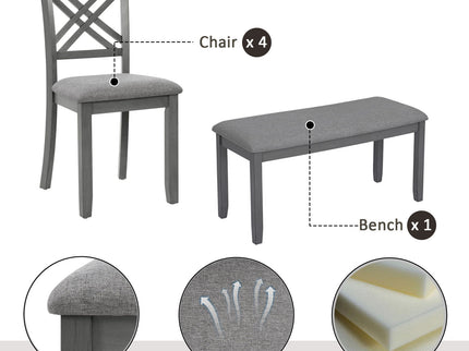 Kitchen Dining Set, Rectangular Dining Table & Upholstered Chairs