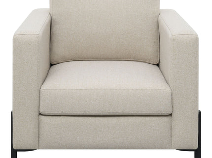 Schwan - Upholstered Track Arm Accent Chair - Oatmeal