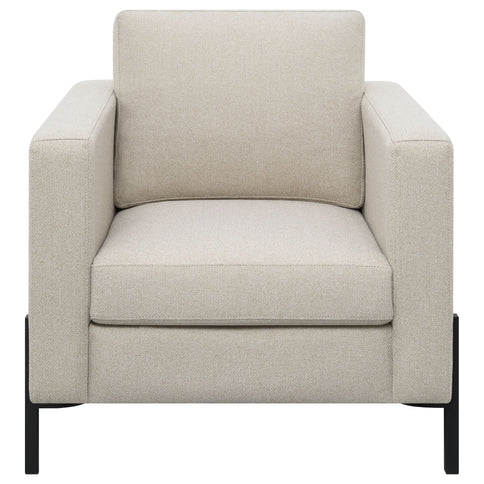 Schwan - Upholstered Track Arm Accent Chair - Oatmeal