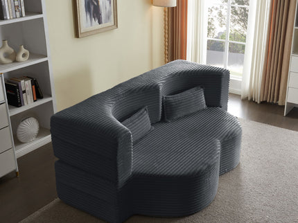 Floor Convertible Sleeper Sofa Bed With 2 Pillows