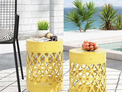 Outdoor Metal S/2 End Table
