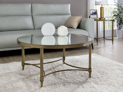 Aditya - Mirrored Antique Brass Coffee Table - Antique Brass