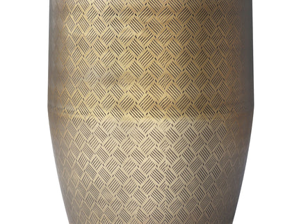 Johnsen - Cross Hatch Pattern Accent Table - Antique Gold