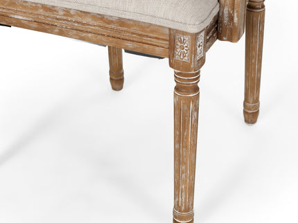 Upholstered Dining Chair With Cane Backrest