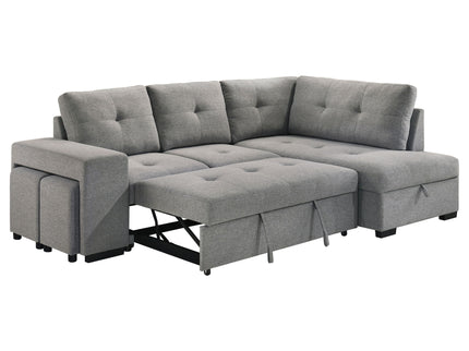 Atkinson - Sleeper Sectional Sofa With Lift Top Chaise - Gray