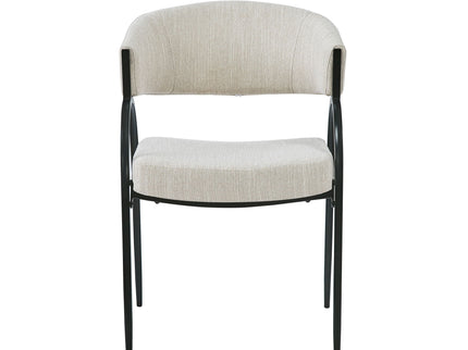 Contemporary Upholstered Dining Chairs With Metal Legs (Set of 2)