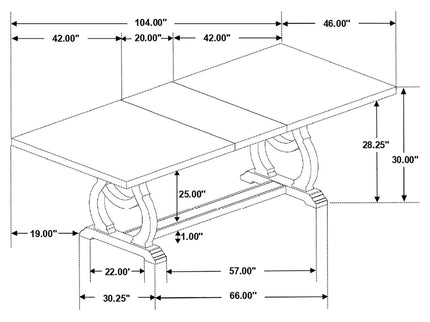 Fremont - Trestle Rectangular Dining Table With Removable Leaf
