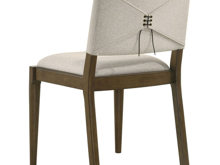 Crispin - 5 Piece Round Dining Table Set With Upholstered Chairs - Brown
