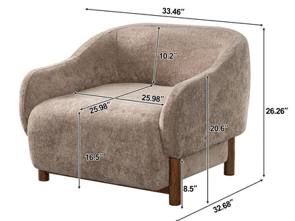 Modern Accent Chair With Recessed Arms And Tight Back
