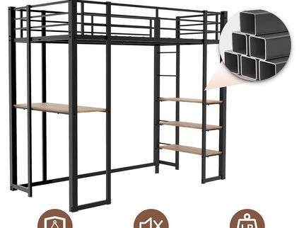 Bunk Bed With L-Shaped Desk And Dual Side Stairs