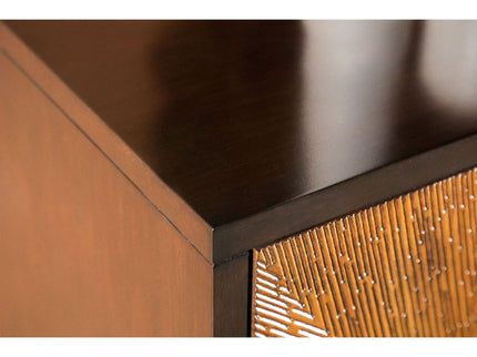 Capri - 4 Door Accent Cabinet - Brown / Gold
