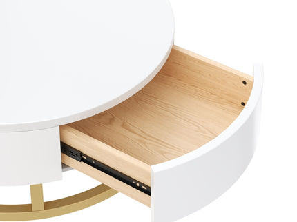 Modern Round Lift-Top Nesting Coffee Tables With 2 Drawers