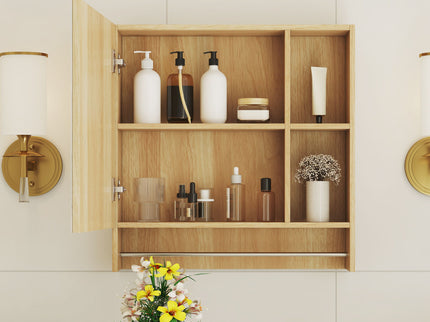 Bathroom Mirror Medicine Cabinet Wall Mounted With Shelves