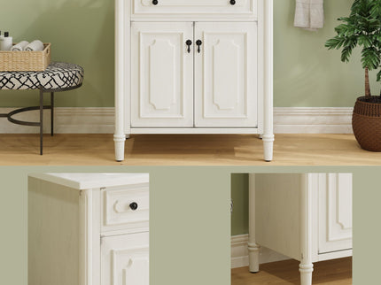Vintage Bathroom Vanity With Sink, Rustic Cabinet With Soft Close Doors