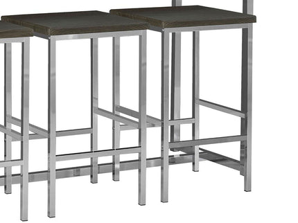 4 Piece Counter Table Set With Built In Power Outlet - Brown