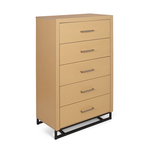 Borah - Contemporary Wood 5 Drawer Dresser - Natural