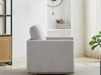 Modern Square Upholstered Swivel Accent Chair With Metal Base
