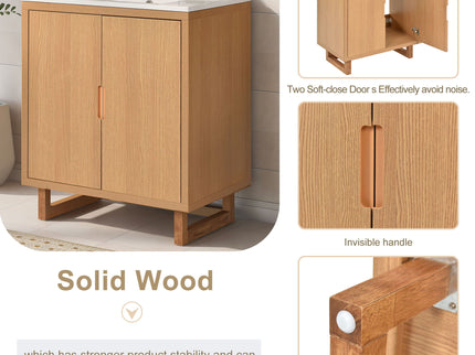 Bathroom Vanity Set With Sink, Combo Cabinet, Bathroom Storage Cabinet, Solid Wood Frame