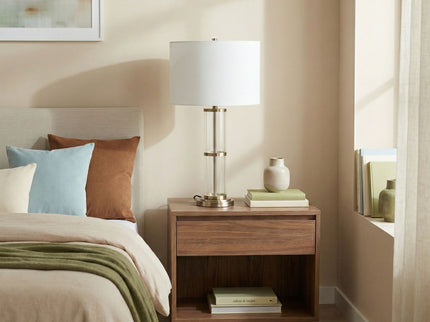 Echo - Table Lamp With On / Off Switch Clear Body Base - Clear / Silver / White