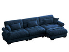 Blue / 2 Pc. 3 Seater Sectional, Ottoman