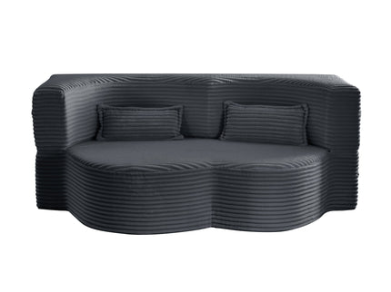 Floor Convertible Sleeper Sofa Bed With 2 Pillows