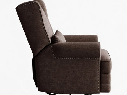 Extra Wide Swivel Recliner Glider Chair With Footrest - Brown