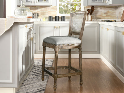 Triomphe - Rattan Wicker High Back Armless Counter Bar Stool