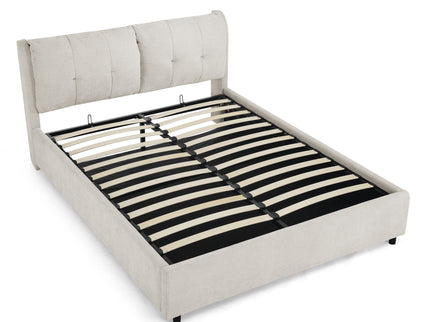 Storage Upholstered Hydraulic Platform Bed With Integrated Headboard