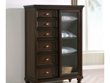 Berwick - 6 Drawer Chest With Door - Dark Oak