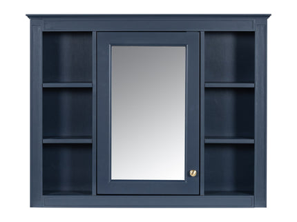 Wall Mounted Medicine Cabinet With Mirror, Storage Cabinet Featuring 6 Open Shelves And Adjustable Interior