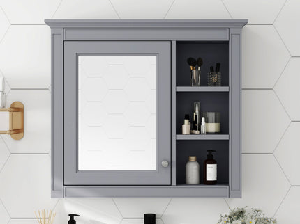 Wall Mounted Medicine Cabinet With Mirror And 3 Open Shelves
