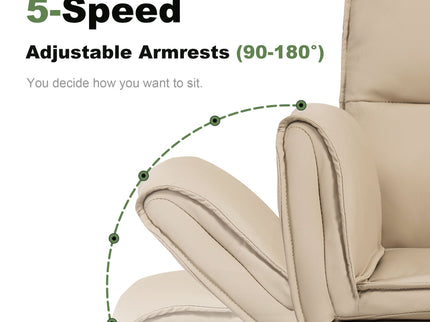 Criss Cross Swivel Desk Chair With Adjustable Armrests & Wheels For Home Office