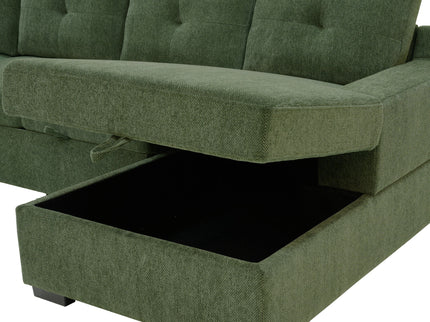 U - Shape Sectional Pull Out Bed With Console, Storage, And USB Charging