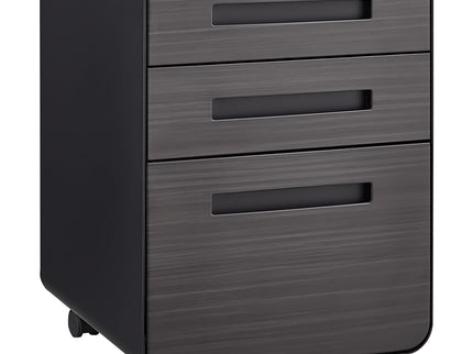 3 Drawer Mobile File Cabinet Under Desk Office, Simple Style Versatile Storage Cabinet For Legal / Letter / A4 Files, 5 Wheel Design Anti-Tilting Cold Rolled Steel Waterproof Moisture-Proof