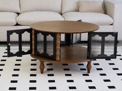 Round 3 Door Storage Coffee Table For Living Room