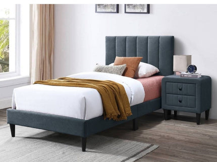Bed With Channel Tufted Adjustable Headboard