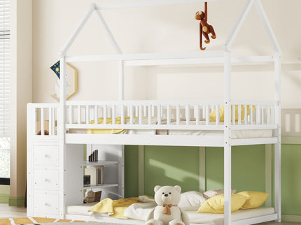 Bunk Bed With Shelves And Drawers, Storage Focused Design
