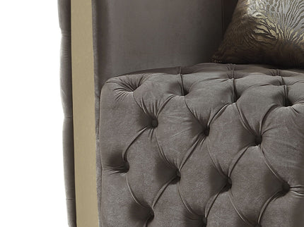 Naomi - Button Tufted Sofa - Taupe