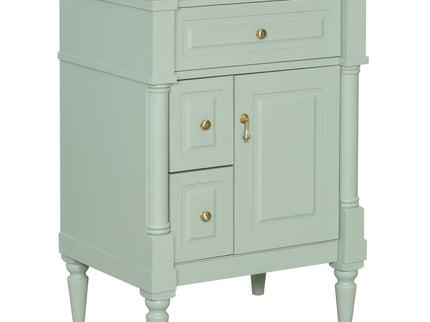 Freestanding Bathroom Vanity With Sink, Adjustable Shelf & Flip Drawer