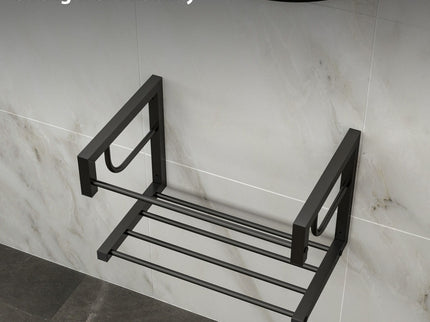 Wall Mounted Rectangular Bathroom Sink With Towel Bar & Overflow - White