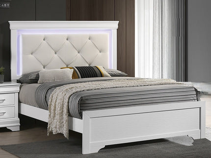 3 Piece Bedroom Set With LED Lighting, 2 Nightstands
