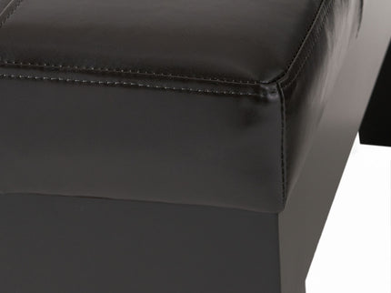 Chatham - Ottoman With Drawer Leather Storage Solution - Dark Coffee